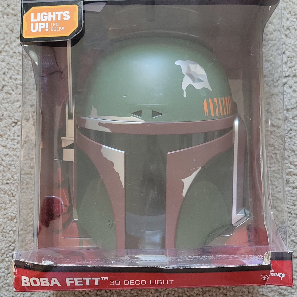 Brand NewDisney Boba Fett 3D Deco Light — Green and Brown Helmet